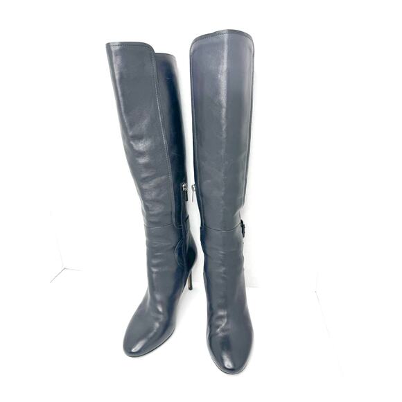 Jimmy Choo Black Darwin 85 Leather Boots Zip Buckle Stiletto sz 37.5 - Picture 4 of 12